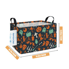 LANGYASHAN Rectangular Halloween Ghost storage bin side view, keeps spaces tidy when filled