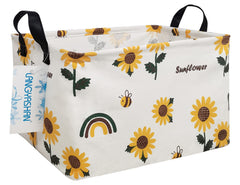 LANGYASHAN rectangular sunflower storage bin, front view with sturdy handles for easy transport