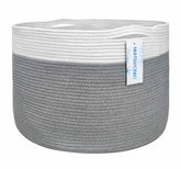 LANGYASHAN round woven rope basket with handles, ideal for toy storage