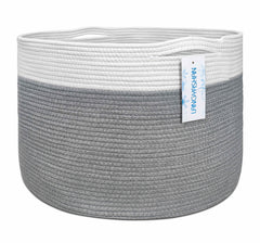 LANGYASHAN round woven rope basket with handles, ideal for toy storage