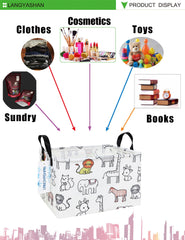 LANGYASHAN storage bin with handles for easy room-to-room transport.