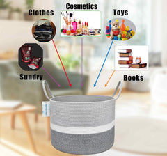 LANGYASHAN XXXLarge basket adds texture to bedroom decor while storing towels.