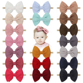 Lanmerry 4.5-inch baby bow headband in bright colors, soft nylon for daily wear.