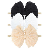 Lanmerry baby headband bows in black for gentle all-day wear.