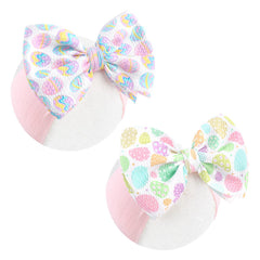 Lanmerry Easter bunny headband in pink, ideal for baby girl photos.