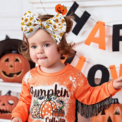 Lanmerry skull-pattern bow with stretchy nylon headband for toddlers
