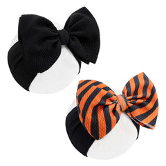 Lanmerry Halloween ghost bow headband for newborns, soft and secure for photos