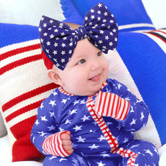 Lanmerry patriotic headband adds Americana charm to baby girl outfits.