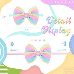 Lanmerry Soft waffle bow with stretchy band protects delicate hair