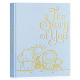 Lanpn baby memory book with blue cover, a stylish keepsake for newborn memories.