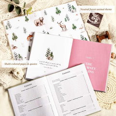 Lanpn memory book woodland illustration invites gentle storytelling of baby moments