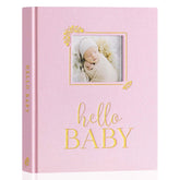 Lanpn Hello Baby Memory Book pink cover, a timeless keepsake for monthly updates and photos