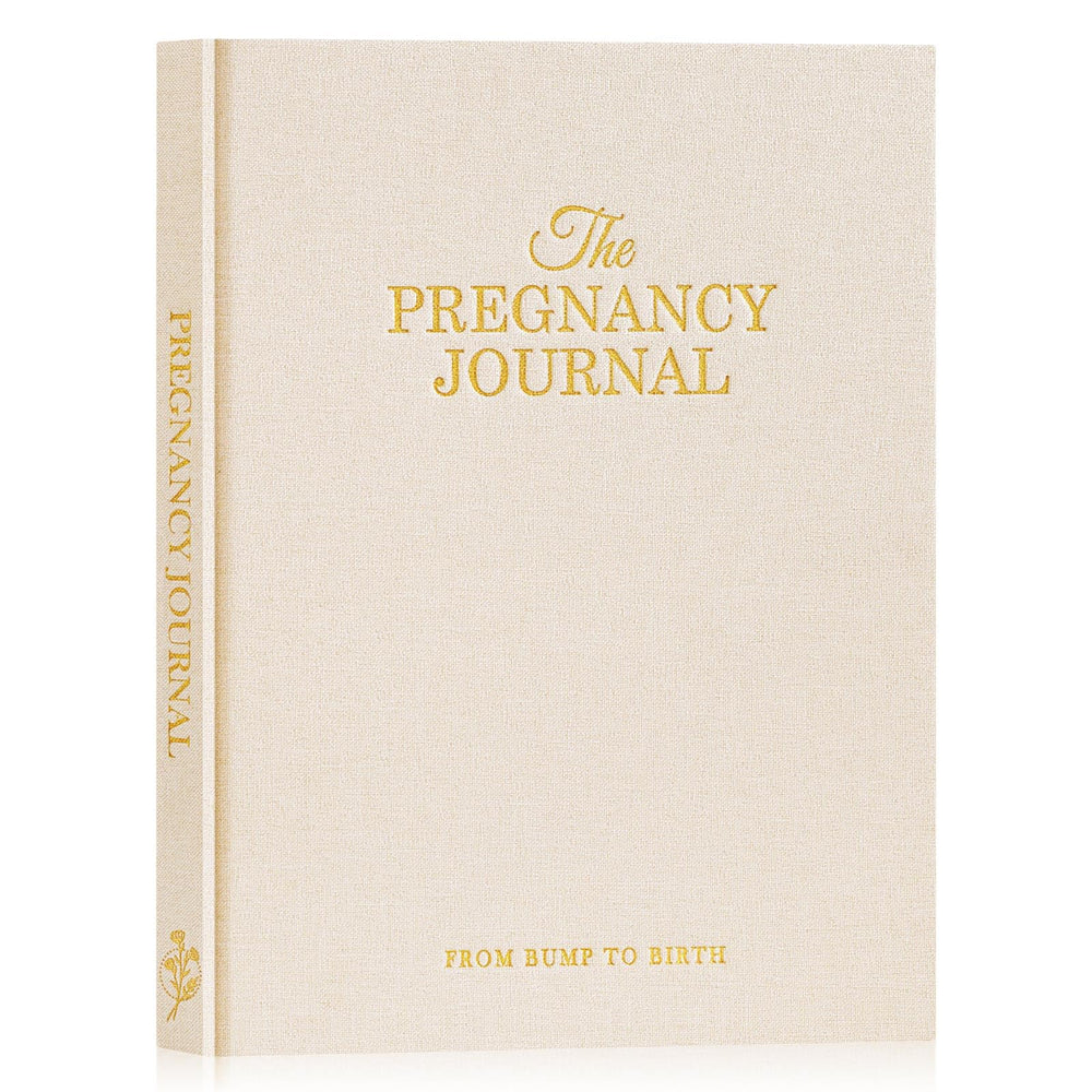 Lanpn pregnancy journal beige cover with premium linen hardcover for lasting keepsakes