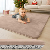 Lansber thick padded baby floor mat close up showing dense foam for comfort
