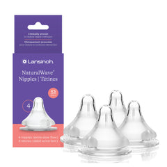 Lansinoh NaturalWave nipple base closeup supports a secure latch for newborns.