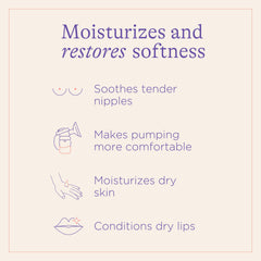 Lansinoh Organic Nipple Balm ingredients panel featuring sunflower and shea butter