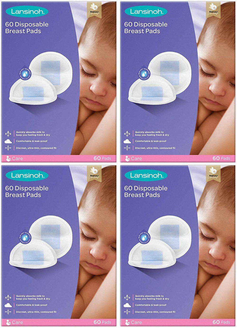 Lansinoh Stay Dry nursing pads in a four-pack for daily protection.