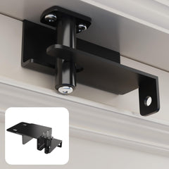 Laowu adjustable door top lock closeup for childproofing interior doors.