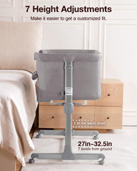 Larex bassinet with breathable mesh sides for visibility and airflow.