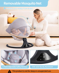 Larex swing showcasing five sway speeds for customizable motion