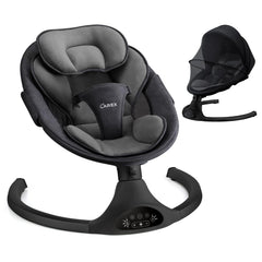 LAREX Baby Swing side view showcases compact design and soothing motion.