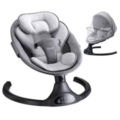 LAREX Baby Swing side view, gentle motion helps soothe baby during playtime.