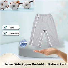 LAROTSUBA zipper patient clothing elastic waist provides secure, comfortable fit