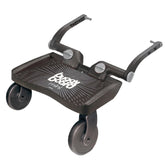 Lascal BuggyBoard Mini installation view shows quick, tool-free mounting for most strollers.