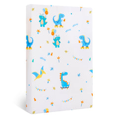 Lasoftan Pack N Play Mattress top view highlights snug 38x26 fit for safe sleep.