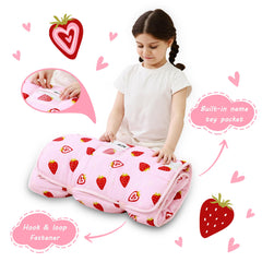 Lasoftan nap mat blanket fleece lining keeps little one warm.