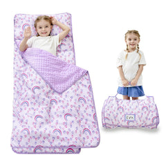 Lasoftan toddler nap mat rolled travel design for easy transport.