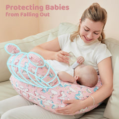 lasoftan Unicorn nursing pillow with adjustable waist strap for secure fit