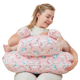 lasoftan Unicorn nursing pillow provides shoulder support for comfortable feeding sessions