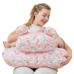 lasoftan Unicorn nursing pillow provides shoulder support for comfortable feeding sessions