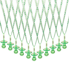 Lassos Boutique green pacifier necklace on table scatter for baby shower decor