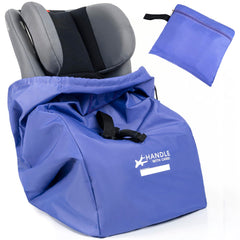 LASUK car seat travel bag protects an infant seat during air travel.