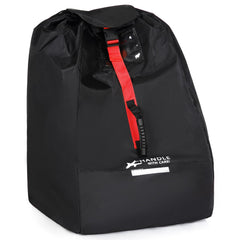 LASUK car seat travel bag folded for compact storage in a bag.