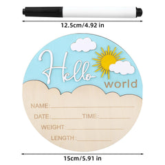 Lasuroa wooden sign featuring hello world message in nursery decor context