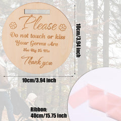 Lasuroa wooden baby sign on stroller handle prevents touching