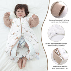 LAT LEE AND TOWN sleep sack detachable sleeves demonstrate seasonal versatility.