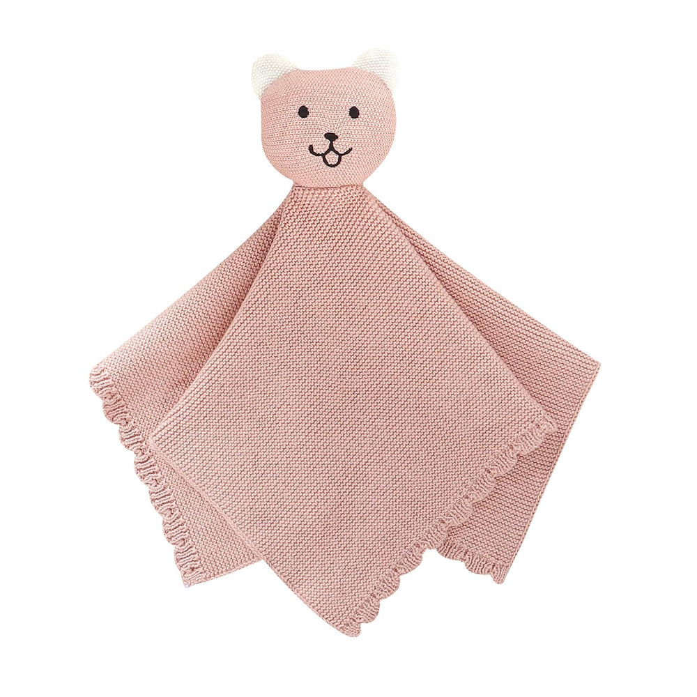 LAWKUL Bear Lovey blanket close-up showing ultra-soft cotton texture for cozy newborn skin.