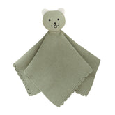 LAWKUL Bear Lovey close-up shows ultra-soft cotton texture for newborn comfort.
