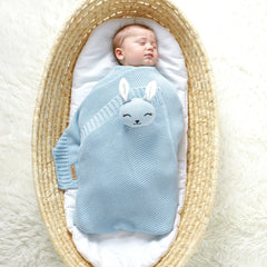 LAWKUL Bunny Lovey Blanket ideal size for swaddling and stroller rides.