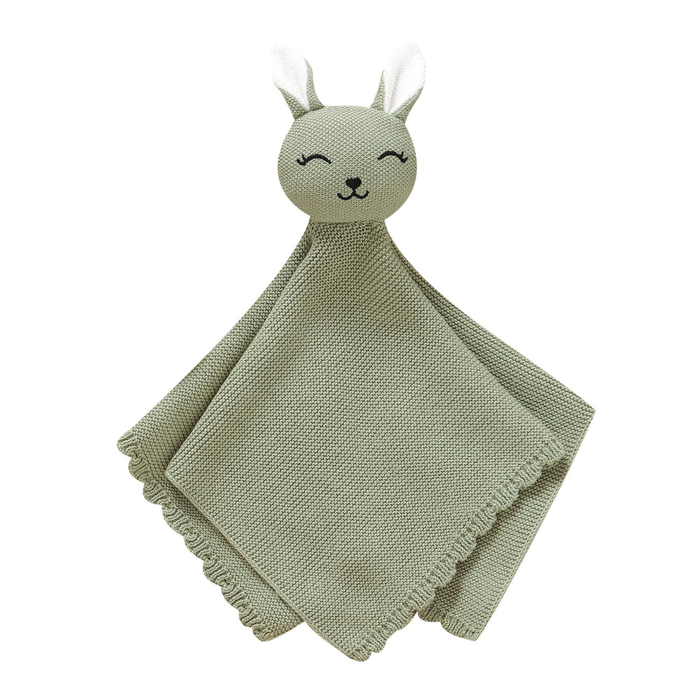 LAWKUL Bunny Lovey blanket close-up shows ultra-soft cotton for delicate baby skin.
