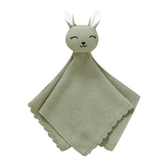 LAWKUL Bunny Lovey blanket close-up shows ultra-soft cotton for delicate baby skin.