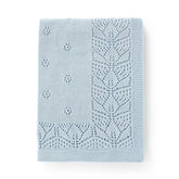 LAWKUL cellular blanket in blue provides breathable 100% cotton comfort for babies.