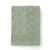 LAWKUL Cellular Blanket in green with breathable cotton for delicate baby skin.