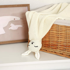 LAWKUL Bunny Lovey Blanket 40x30-inch travel-friendly companion for on-the-go comfort.