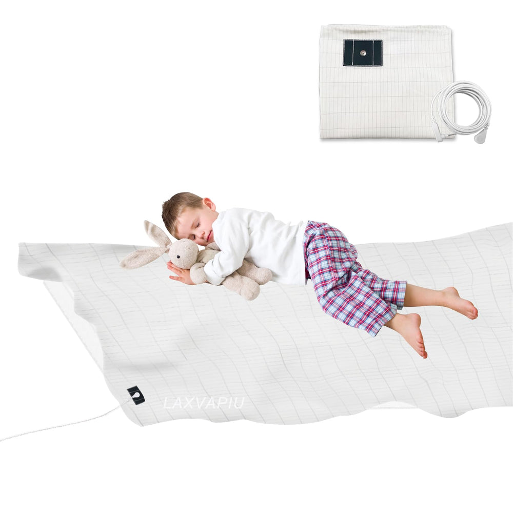 LAXVAPIU grounding sheet in crib showing soft, breathable surface with silver fibers.