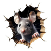 LBLYYLYC LB-0029 3D mouse hole wall decal adds whimsical depth to walls.
